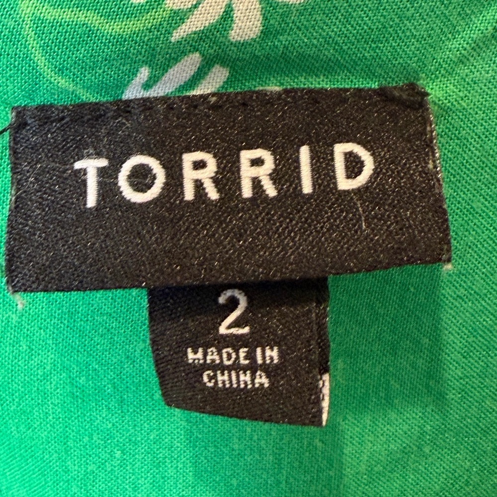 Torrid Green Floral Smocked Challis Midi Dress | Boho Garden Party Vibe Size 2XL - Picture 7 of 9